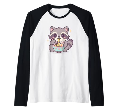 Waschbär isst Ramen Kawaii Japanisches Essen Männer Frauen Kinder Raglan Waschbär isst Ramen Kawaii Japanisches Essen Männer Frauen Kinder Raglan von Cute Raccoon Ramen Noodles Lover Merch Gifts