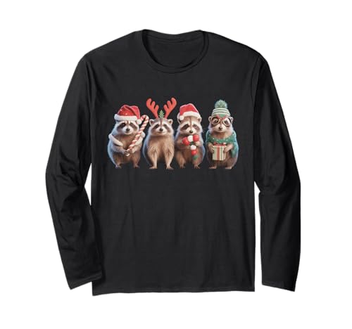 Weihnachtsmann Waschbär Weihnachtsbeleuchtung Lustiger Waschbär Xmas Herren Kinder Langarmshirt Weihnachtsmann Waschbär Weihnachtsbeleuchtung Lustiger Waschbär Xmas Herren Kinder Langarmshirt von Cute Raccoons Christmas Lights Santa Racoon Lover