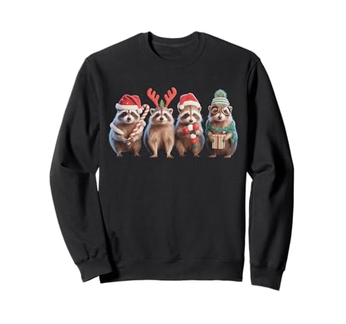 Weihnachtsmann Waschbär Weihnachtsbeleuchtung Lustiger Waschbär Xmas Herren Kinder Sweatshirt Weihnachtsmann Waschbär Weihnachtsbeleuchtung Lustiger Waschbär Xmas Herren Kinder Sweatshirt von Cute Raccoons Christmas Lights Santa Racoon Lover