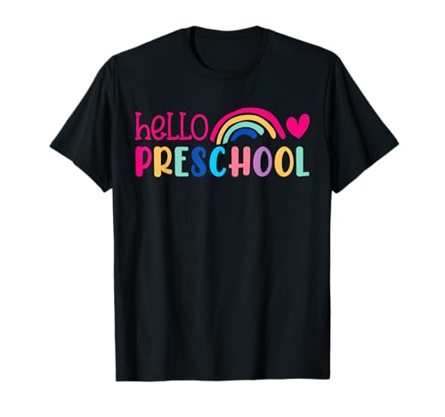 Hello Pre-K Vorschule Back to School First Day Teacher Kids T-Shirt von Cute Rainbow First Day of School Gifts Girls Kids