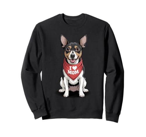 Ich Liebe Mama Rat Terrier Lover Dog Muttertag Sweatshirt von Cute Rat Terrier Mom Dog Lover