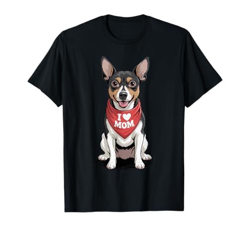 Ich Liebe Mama Rat Terrier Lover Dog Muttertag T-Shirt von Cute Rat Terrier Mom Dog Lover
