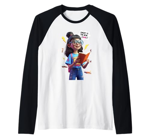 Niedliches Lesemädchen, lustiges Unisex-Design für Männer und Frauen Raglan von Cute Reading Girl Funny Unisex Design Tee