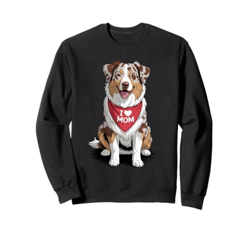 Ich Liebe Mama Australian Shepherd Lover Dog Muttertag Sweatshirt von Cute Red Merle Aussie Mom Dog Lover