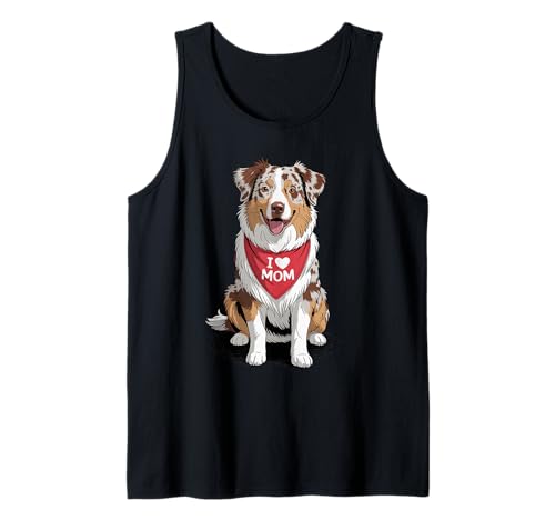 Ich Liebe Mama Australian Shepherd Lover Dog Muttertag Tank Top von Cute Red Merle Aussie Mom Dog Lover