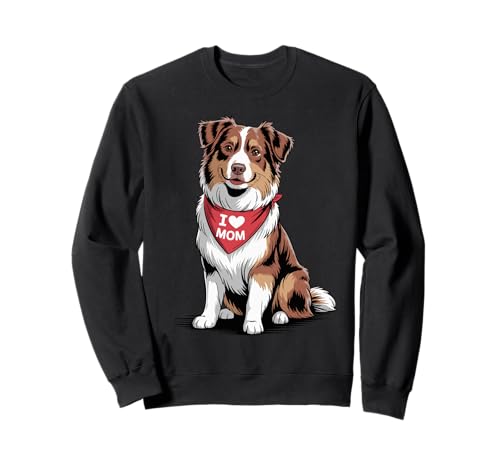 Ich Liebe Mama Australian Shepherd Lover Dog Muttertag Sweatshirt von Cute Red Tri Aussie Mom Dog Lover