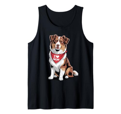 Ich Liebe Mama Australian Shepherd Lover Dog Muttertag Tank Top von Cute Red Tri Aussie Mom Dog Lover