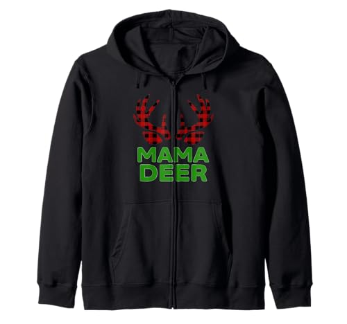 Mama Deer Passender Weihnachts-Pyjama-Urlaub für die ganze Familie Kapuzenjacke von Cute Reindeer Christmas Family Matching Design