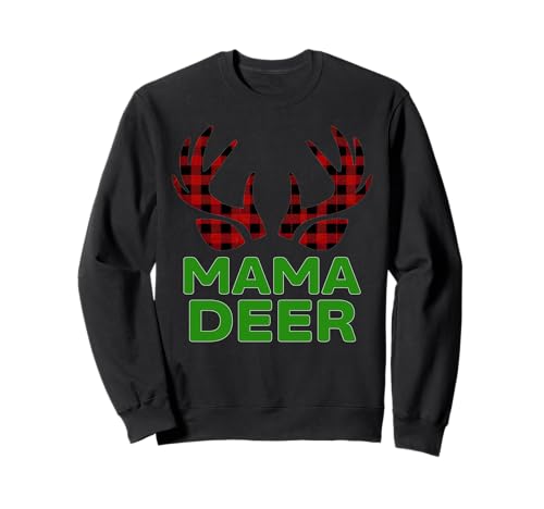 Mama Deer Passender Weihnachts-Pyjama-Urlaub für die ganze Familie Sweatshirt von Cute Reindeer Christmas Family Matching Design