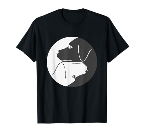 Lustiges Labrador-Geschenk für Männer und Frauen, cooles schwarz-weißes Labor T-Shirt von Cute Retriever Puppy Pet Lover Yin Yang Designs