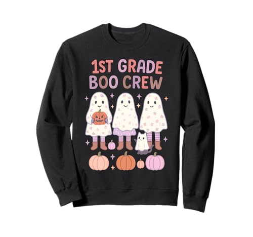 Boo Crew School, fetziger Halloween-Teamlehrer für Kinder, 1. Klasse Sweatshirt Boo Crew School, fetziger Halloween-Teamlehrer für Kinder, 1. Klasse Sweatshirt von Cute Retro Girls Boys First Grade Back to School