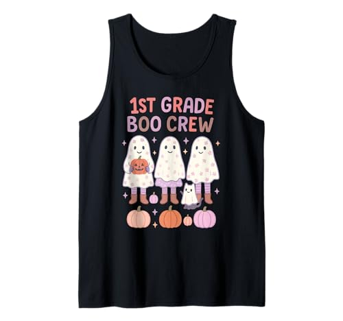 Boo Crew School, fetziger Halloween-Teamlehrer für Kinder, 1. Klasse Tank Top Boo Crew School, fetziger Halloween-Teamlehrer für Kinder, 1. Klasse Tank Top von Cute Retro Girls Boys First Grade Back to School