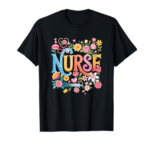Süße Retro Groovy Krankenschwester Blume Stillen Frauen T-Shirt Süße Retro Groovy Krankenschwester Blume Stillen Frauen T-Shirt von Cute Retro Groovy Nurse