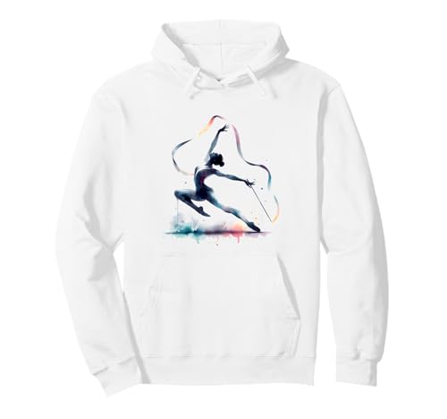 Niedliche rhythmische Turnerin mit Aquarellband Mädchen Pullover Hoodie Niedliche rhythmische Turnerin mit Aquarellband Mädchen Pullover Hoodie von Cute Rhythmic Gymnast with Watercolor Ribbon Girl