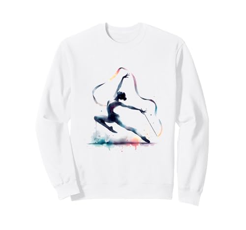 Niedliche rhythmische Turnerin mit Aquarellband Mädchen Sweatshirt Niedliche rhythmische Turnerin mit Aquarellband Mädchen Sweatshirt von Cute Rhythmic Gymnast with Watercolor Ribbon Girl