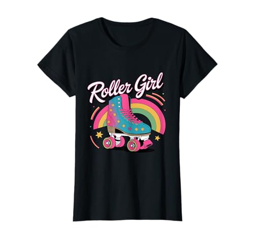 Roller Girl Skater 80er Jahre Rollschuhe 70er 90er Jahre Roller Skating T-Shirt von Cute Roller Skating Girl Designs