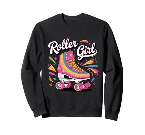 Roller Skating Girl 70er 80er Jahre Rollschuhe 90er Roller Skater Sweatshirt von Cute Roller Skating Girl Designs