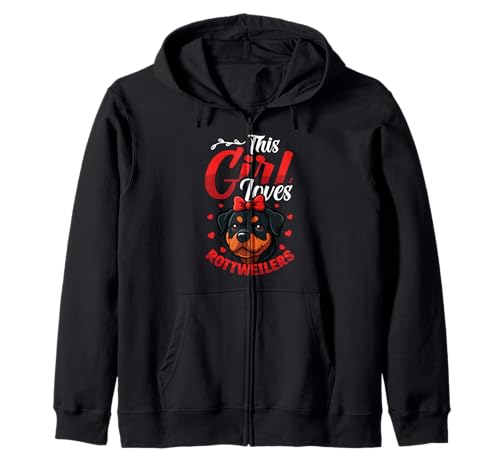 Dieses Mädchen liebt Rottweiler Dog Girls Rottweiler Kapuzenjacke Dieses Mädchen liebt Rottweiler Dog Girls Rottweiler Kapuzenjacke von Cute Rottweiler Designs for Girls & Women