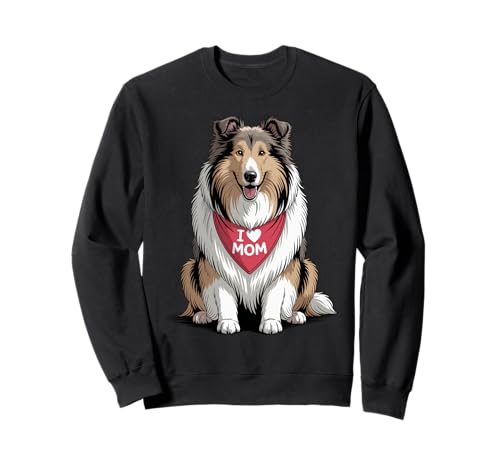 Ich Liebe Mama Rough Collie Lover Hund Muttertag Sweatshirt von Cute Rough Collie Mom Dog Lover