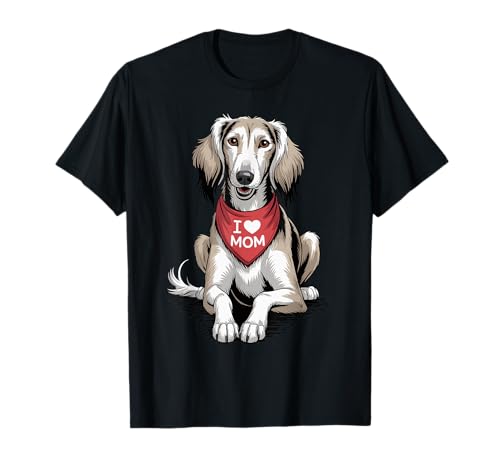 Ich Liebe Mama Saluki Lover Hund Muttertag T-Shirt von Cute Saluki Mom Dog Lover