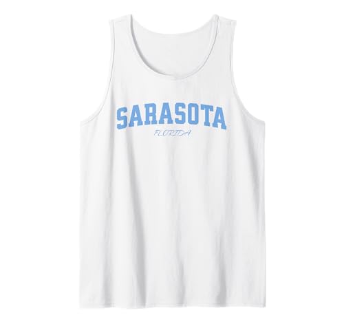 Sarasota Florida, Light Blue Varsity Top for Women & Girls Tank Top Sarasota Florida, Light Blue Varsity Top for Women & Girls Tank Top von Cute Sarasota Apparel with Coastal Charm