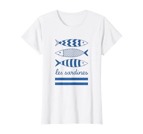 Les Sardines French Nautical Fish Damen Sardinen T-Shirt Les Sardines French Nautical Fish Damen Sardinen T-Shirt von Cute Sardines Tees