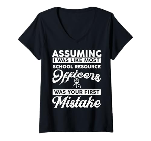 Damen School Resource Officer Apparel – niedliches lustiges Offiziers-Design T-Shirt mit V-Ausschnitt von Cute School Resource Officer Humor Quote Merch