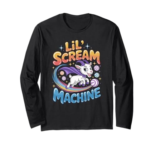Lil Scream Machine Süße Ziege Halloween Kinder Langarmshirt Lil Scream Machine Süße Ziege Halloween Kinder Langarmshirt von Cute Screaming Goat Halloween Kids Kawaii