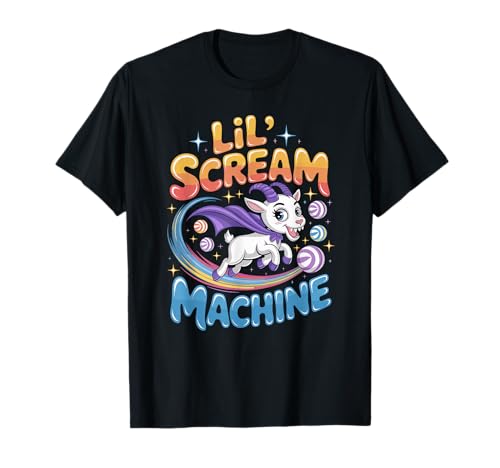 Lil Scream Machine Süße Ziege Halloween Kinder T-Shirt von Cute Screaming Goat Halloween Kids Kawaii