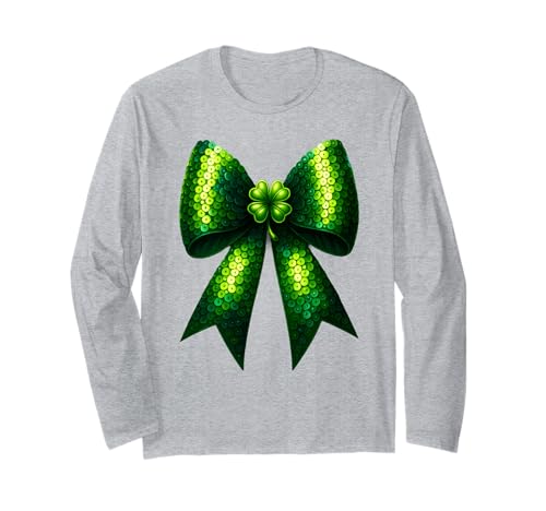 St. Patricks Day Lucky Green Shamrock Kokette Schleife Frauen Kinder Langarmshirt St. Patricks Day Lucky Green Shamrock Kokette Schleife Frauen Kinder Langarmshirt von Cute Shamrock Coquette Bow Girls Women Apparel