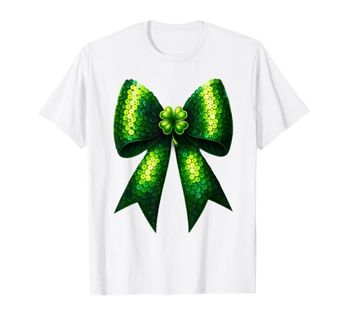St. Patricks Day Lucky Green Shamrock Kokette Schleife Frauen Kinder T-Shirt St. Patricks Day Lucky Green Shamrock Kokette Schleife Frauen Kinder T-Shirt von Cute Shamrock Coquette Bow Girls Women Apparel