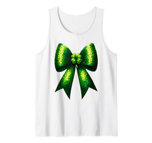 St. Patricks Day Lucky Green Shamrock Kokette Schleife Frauen Kinder Tank Top St. Patricks Day Lucky Green Shamrock Kokette Schleife Frauen Kinder Tank Top von Cute Shamrock Coquette Bow Girls Women Apparel