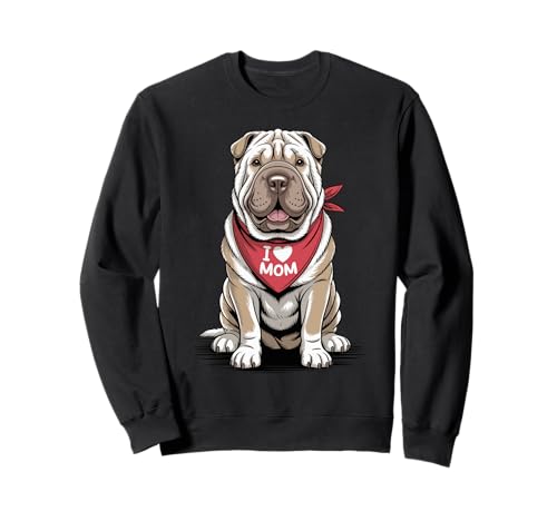 Ich Liebe Mama Shar Pei Lover Hund Muttertag Sweatshirt von Cute Sharpei Mom Dog Lover