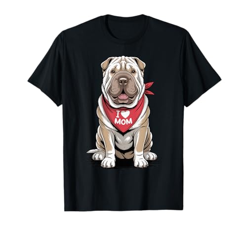 Ich Liebe Mama Shar Pei Lover Hund Muttertag T-Shirt von Cute Sharpei Mom Dog Lover