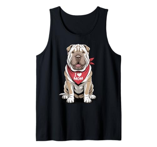 Ich Liebe Mama Shar Pei Lover Hund Muttertag Tank Top von Cute Sharpei Mom Dog Lover