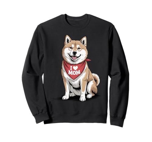 Ich Liebe Mama Shiba Inu Lover Hund Muttertag Sweatshirt von Cute Shiba Mom Dog Lover