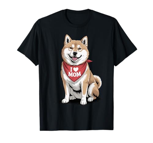 Ich Liebe Mama Shiba Inu Lover Hund Muttertag T-Shirt von Cute Shiba Mom Dog Lover