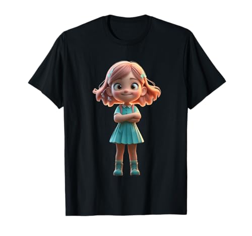 Niedliches schüchternes Cartoon-Mädchen, lustiges Unisex-Design für Männer und Frauen T-Shirt von Cute Shy Cartoon Girl Funny Unisex Design Tee