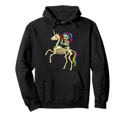 Mädchen Skelett Reiten Bucking Einhorn Skelett Halloween Pullover Hoodie Mädchen Skelett Reiten Bucking Einhorn Skelett Halloween Pullover Hoodie von Cute Skeleton Shirts & GIfts
