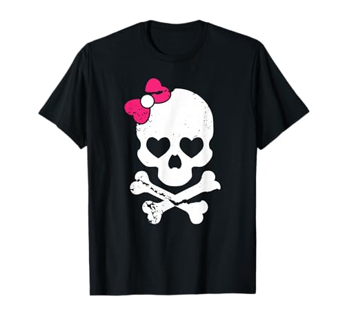 Süße Fliege mit Totenkopf und gekreuztem Knochen, für Damen und Mädchen, Rosa T-Shirt Süße Fliege mit Totenkopf und gekreuztem Knochen, für Damen und Mädchen, Rosa T-Shirt von Cute Skull