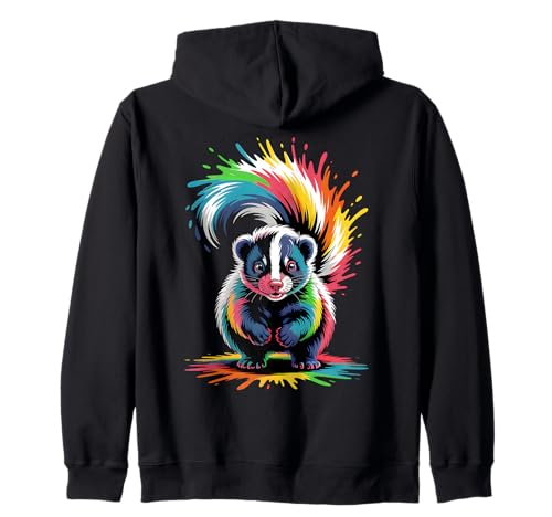 Stinktier Bunte Splash Art Stinktiere Liebhaber für Männer und Frauen Kapuzenjacke von Cute Skunk Watercolor Art Animal Designs Apparel