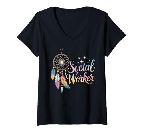 Damen Sozialarbeiter Sozialarbeit Sozialarbeit T-Shirt mit V-Ausschnitt Damen Sozialarbeiter Sozialarbeit Sozialarbeit T-Shirt mit V-Ausschnitt von Cute Social Workering Designs