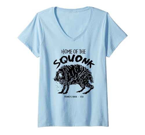 Damen Die Heimat des Squonk-Monsters, Pennsylvania, USA, Sad Emo Cryptid T-Shirt mit V-Ausschnitt Damen Die Heimat des Squonk-Monsters, Pennsylvania, USA, Sad Emo Cryptid T-Shirt mit V-Ausschnitt von Cute Squonk Cryptid Gifts For Men Women And Kids!