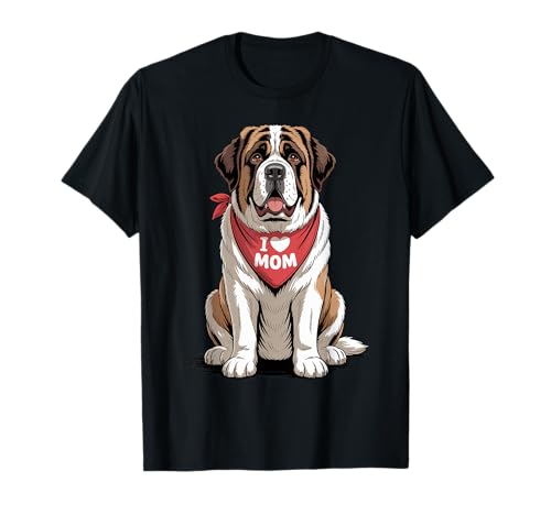 Ich Liebe Mama, Bernhardiner, Lover Dog, Muttertag T-Shirt von Cute St. Bernard Mom Dog Lover