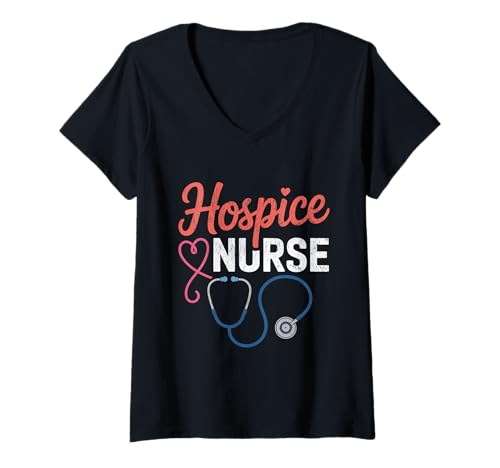 Damen Stethoskop Krankenschwester Gesundheitswesen Krankenhaus RN Krankenpflege T-Shirt mit V-Ausschnitt von Cute Stethoscope Nurse Healthcare Hospital
