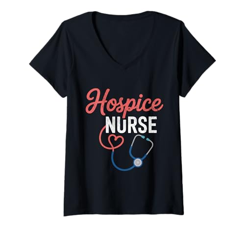 Damen Stethoskop Krankenschwester Gesundheitswesen Krankenhaus RN Krankenpflege T-Shirt mit V-Ausschnitt von Cute Stethoscope Nurse Healthcare Hospital