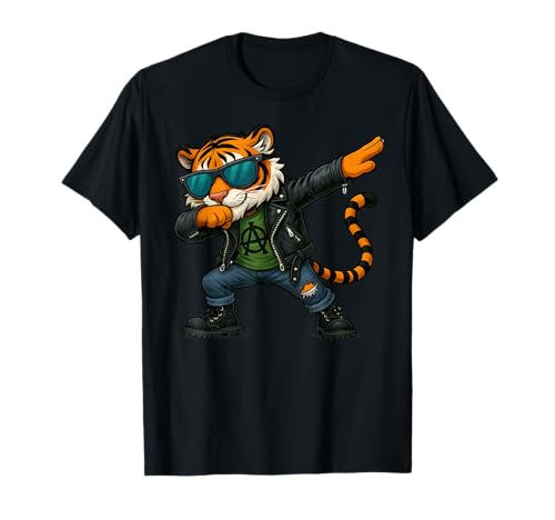 Dabbing Tiger with Sunglasses Funny Animal Biker Rocker Boy T-Shirt Dabbing Tiger with Sunglasses Funny Animal Biker Rocker Boy T-Shirt von Cute Tiger Dab Dance Humor for Boy Dad Son Kids
