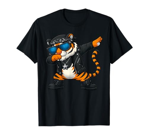 Dabbing Tiger with Sunglasses Funny Animal Biker Rocker Boy T-Shirt Dabbing Tiger with Sunglasses Funny Animal Biker Rocker Boy T-Shirt von Cute Tiger Dab Dance Humor for Boy Dad Son Kids