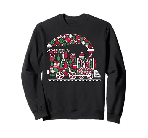 Weihnachtsbaum Süßigkeiten Zug Weihnachtsmann Weihnachten Damen Herren Kinder Sweatshirt von Cute Train Lovers Christmas Costume For Boy Kid