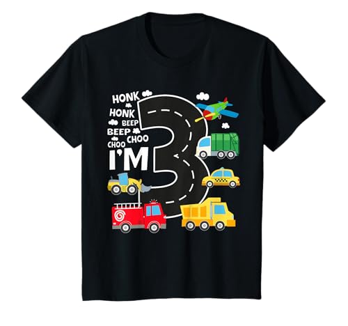Kinder 3. Geburtstag 3 Jahre alt Transport Kleinkind Junge Auto LKW T-Shirt Kinder 3. Geburtstag 3 Jahre alt Transport Kleinkind Junge Auto LKW T-Shirt von Cute Transportation 3rd Birthday Boys